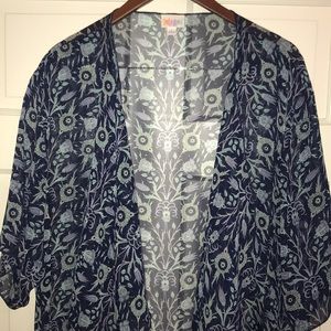 Gorgeous LulaRoe Shirley Kimono In Navy Blue